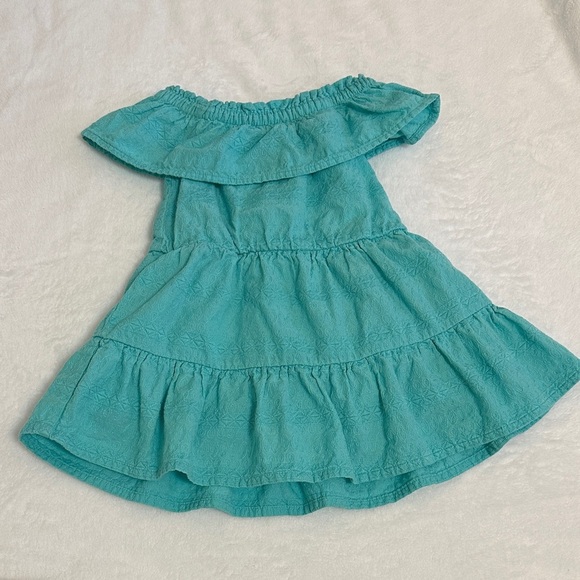 Adorable Aqua Ruffle Kids Dress - Picture 1 of 3
